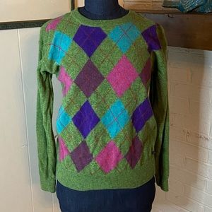 Esprit Basix Vintage Sweater | Crew Neck, Argyle, Wool